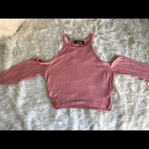 Coral/pink crop top